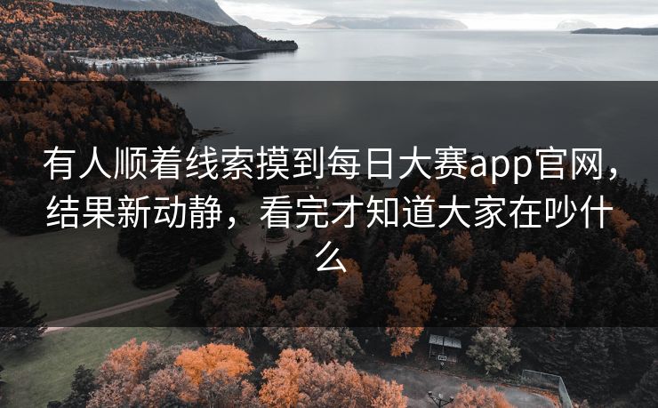 有人顺着线索摸到每日大赛app官网，结果新动静，看完才知道大家在吵什么